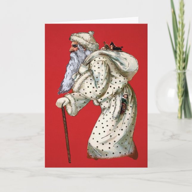 Cartão de Férias de Papais noeis Antigos, Vitorian (Frente)