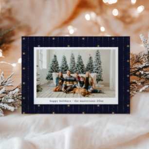 Cartão de Férias de Papel de Carteira Azul E Doura