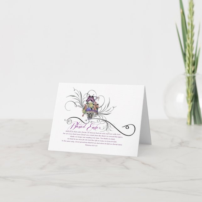 Cartão de Férias de Páscoa Abençoado (Frente)
