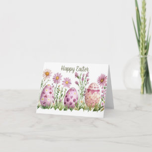 Cartão de Férias de Páscoa Floral bonito com Aquar