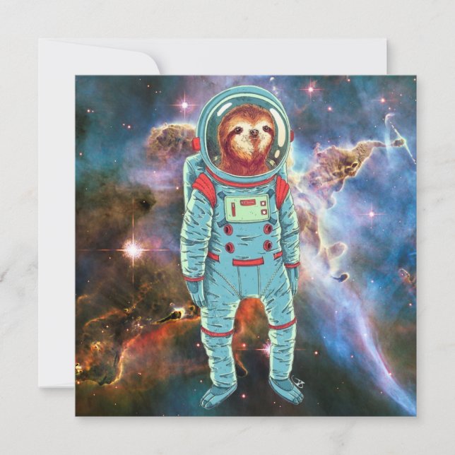 Cartão de Férias de Preguiça Fofa (Frente)