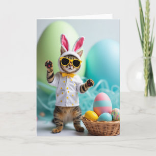 Cartão de Férias de Primavera Cool Cat