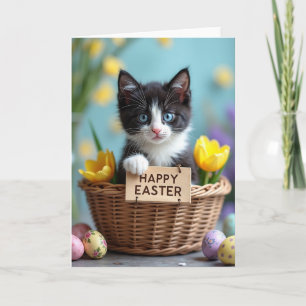 Cartão de Férias de Primavera de Gatinho Fofo