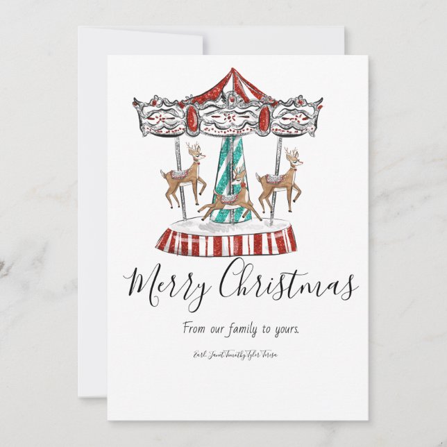 Cartão de Férias de Rena Festiva (Frente)