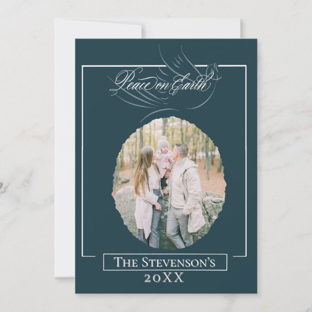 Cartão de Férias de Script Peace On Earth (Frente)