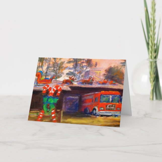 Cartão de férias de sete Cartões de natal da estaç (Frente)