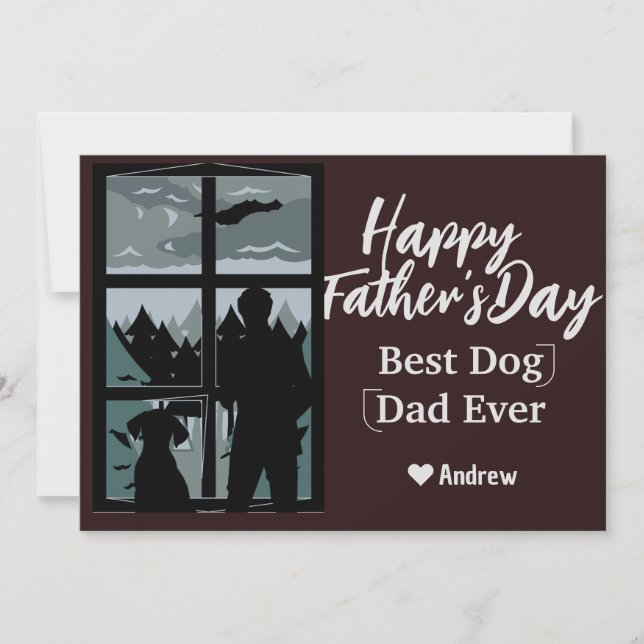 cartão de férias de silhueta do dia dos pais pai e (Frente)