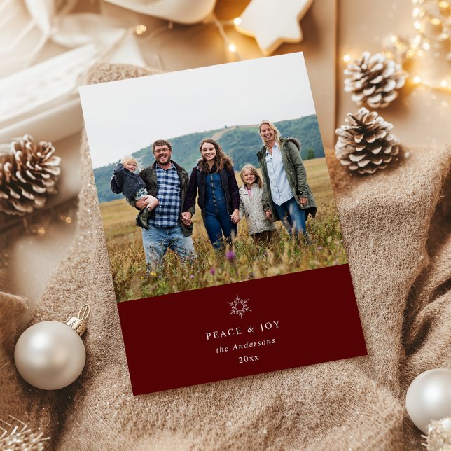 Cartão De Férias De Snowflake Para Paz E Joy (Criador carregado)