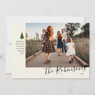 Cartão de Férias de Solteiro de Árvore Verde de As