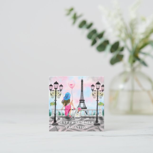 Cartão de Férias de Verão Torre Eiffel Paris Franç (Em pé/Frente)