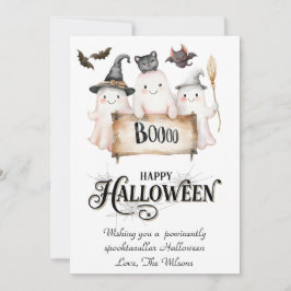 Cartão de Férias do Dia das Bruxas Whimsical com B