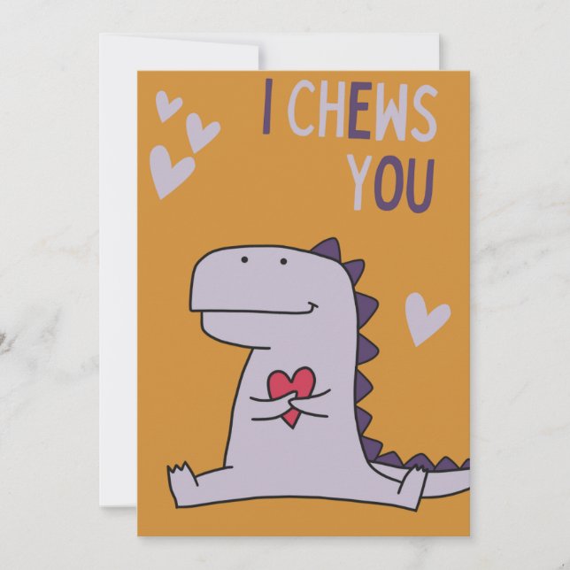Cartão de Férias do Dia dos Namorados 'Eu Mastigo  (Frente)