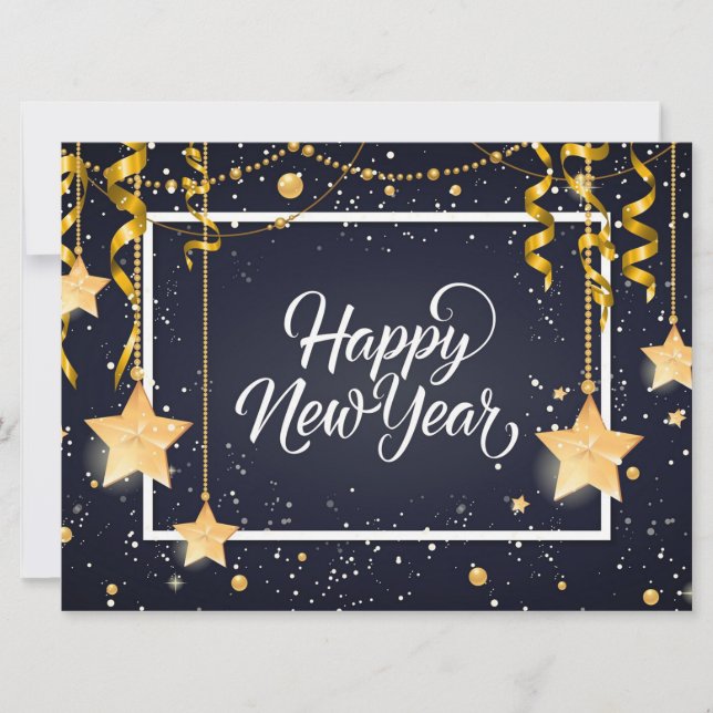 Cartão de Férias do feliz ano novo (Frente)