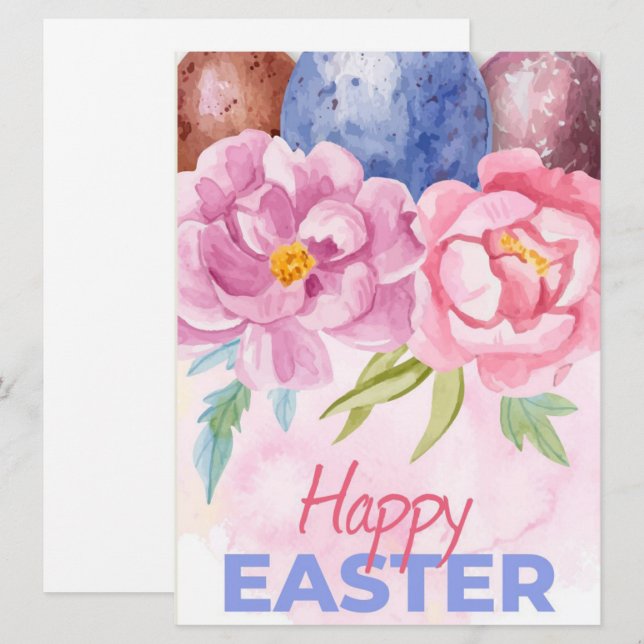 Cartão de Férias do felz pascoa (Frente/Verso)