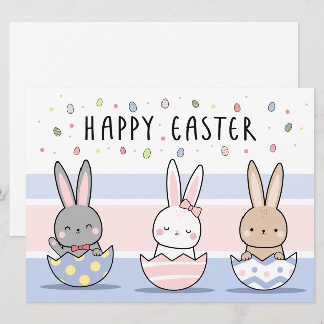 Cartão de Férias do felz pascoa (Frente/Verso)