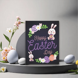 Cartão de Férias do Felz pascoa Coelhinho Engraçad