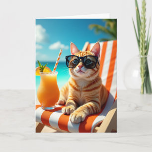 Cartão de Férias do Gato Legal