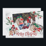 Cartão de Férias do Latido Collage de Natal Holly<br><div class="desc">Cartão de Feriado de Colagem de Fotos do Natal Holly 4</div>