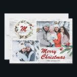 Cartão de Férias do Latido Collage de Natal Holly<br><div class="desc">Natal Holly 2 FOTOS - Cartão de Férias de Colagem</div>