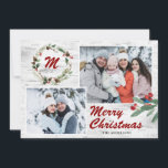 Cartão de Férias do Latido Collage de Natal Holly<br><div class="desc">Natal Holly 2 FOTOS - Cartão de Férias de Colagem</div>