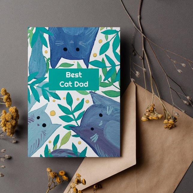 Cartão de Férias do Melhor pai de Gato (Criador carregado)