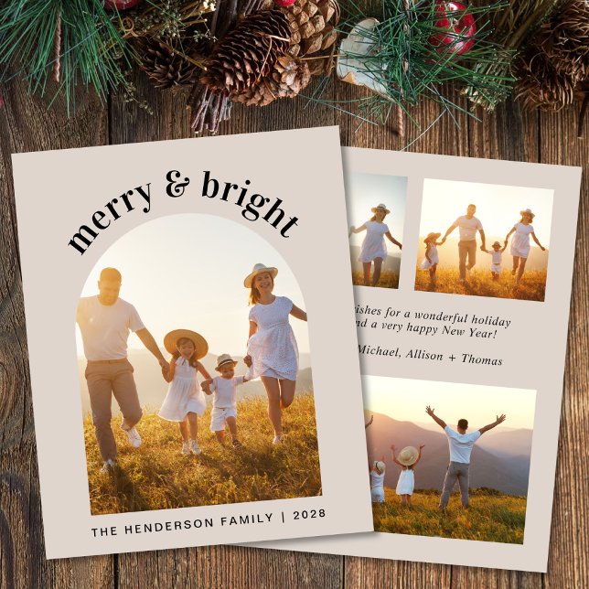 Cartão de Férias do Orçamento de Arch de Natal Fel (Share the love and warmth of the season with your personalized photo Christmas card)