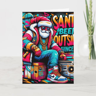 Cartão de Férias do Papai Noel Lá Fora