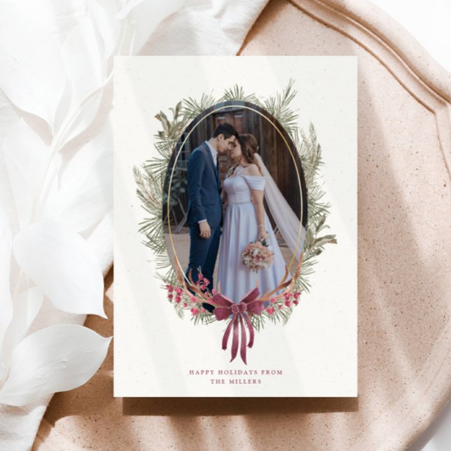 Cartão de Férias do Solteiro Elegante Winter Green (Criador carregado)