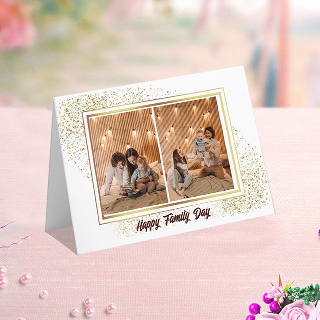 Cartão de Férias Dobrado da Família de Quadros Ele (Criador carregado)