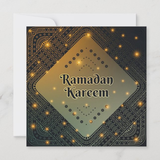 Cartão de Férias Dourado Mandala Ramadan kareem (Frente)