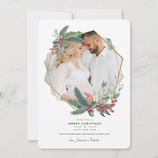 Cartão de Férias Elegância de Natal (Frente)