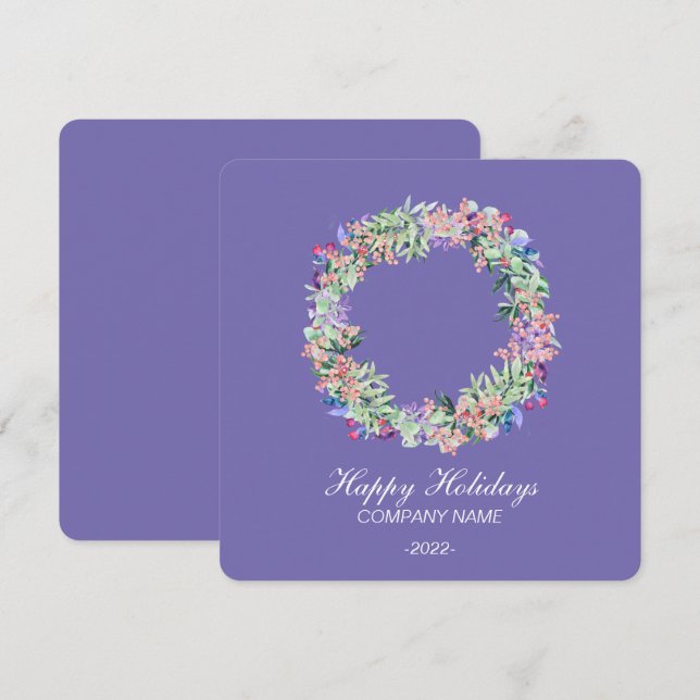 Cartão de Férias Elegante em Aquarela (Frente/Verso)