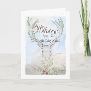 Cartão de Férias Elk & Holly