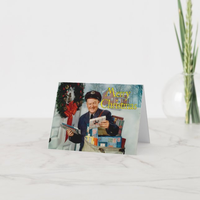 Cartão de Férias "Email de Natal" com Estilo Retro (Frente)