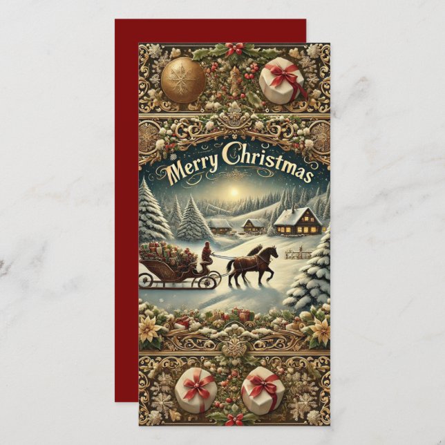 Cartão de Férias Feliz de Natal (Frente/Verso)