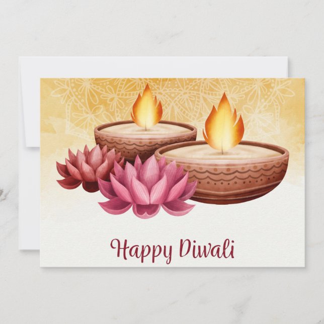 Cartão de Férias Feliz Diwali (Frente)