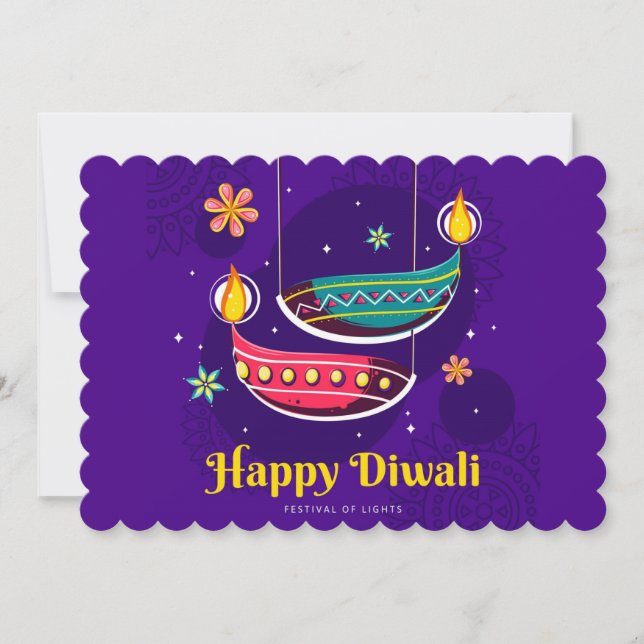 Cartão de Férias Feliz Diwali (Frente)