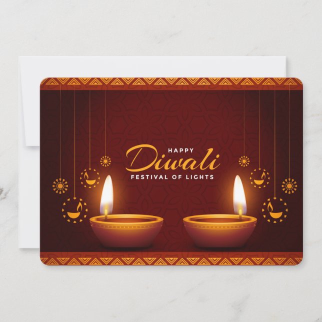Cartão de Férias Feliz Diwali (Frente)