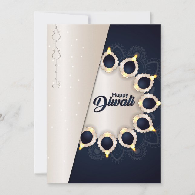 Cartão de Férias Feliz Diwali (Frente)