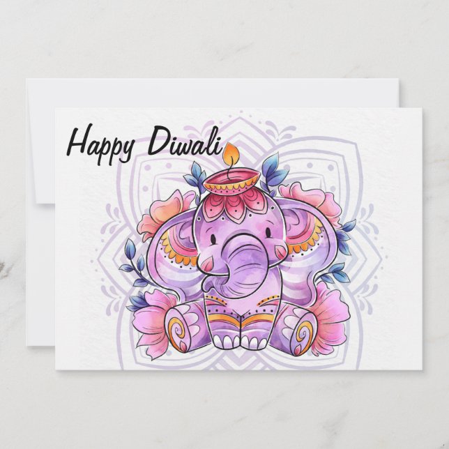 Cartão de Férias Feliz Diwali (Frente)