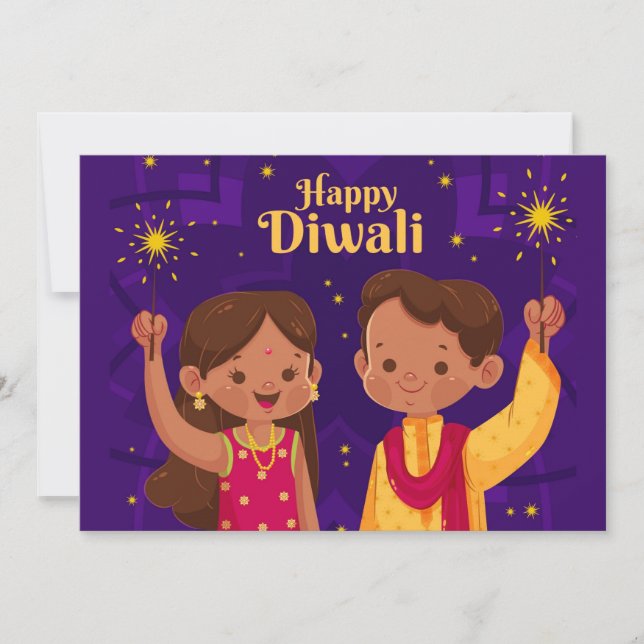 Cartão de Férias Feliz Diwali (Frente)