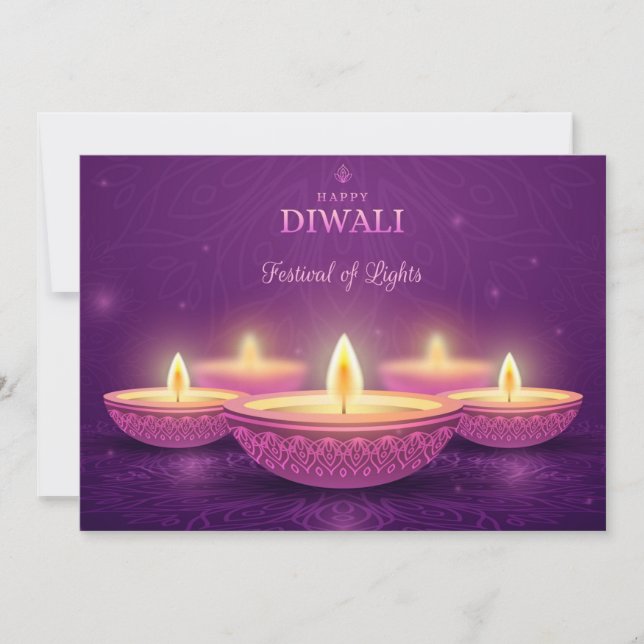 Cartão de Férias Feliz Diwali (Frente)