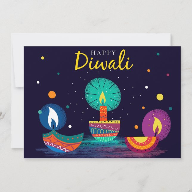Cartão de Férias Feliz Diwali (Frente)