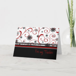 Cartão de Férias Feliz do Professor Snowflakes