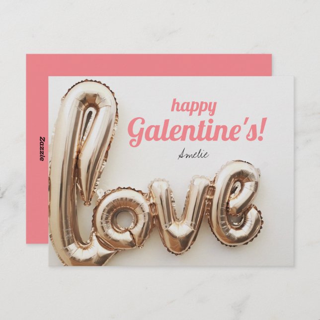 Cartão de Férias Feliz Galentine (Frente/Verso)