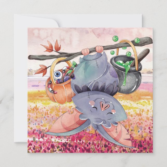 Cartão de Férias Feliz Halloween (Frente)