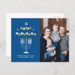 Cartão de Férias "Feliz Hanukkah"<br><div class="desc">Foto festiva personalizada Feliz Chanucá.</div>