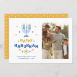 Cartão de Férias "Feliz Hanukkah"<br><div class="desc">Foto festiva personalizada Feliz Chanucá.</div>