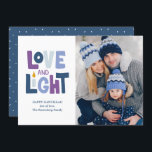 Cartão de Férias Feliz Hanukkah de "Amor e Luz"<br><div class="desc">"Amor e Luz" Feliz design de Férias Hanukkah.</div>