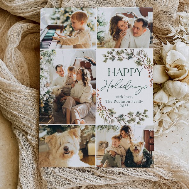 Cartão de Férias Felizes da Família Moderna (Criador carregado)